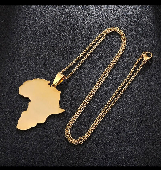 Map of Africa necklace