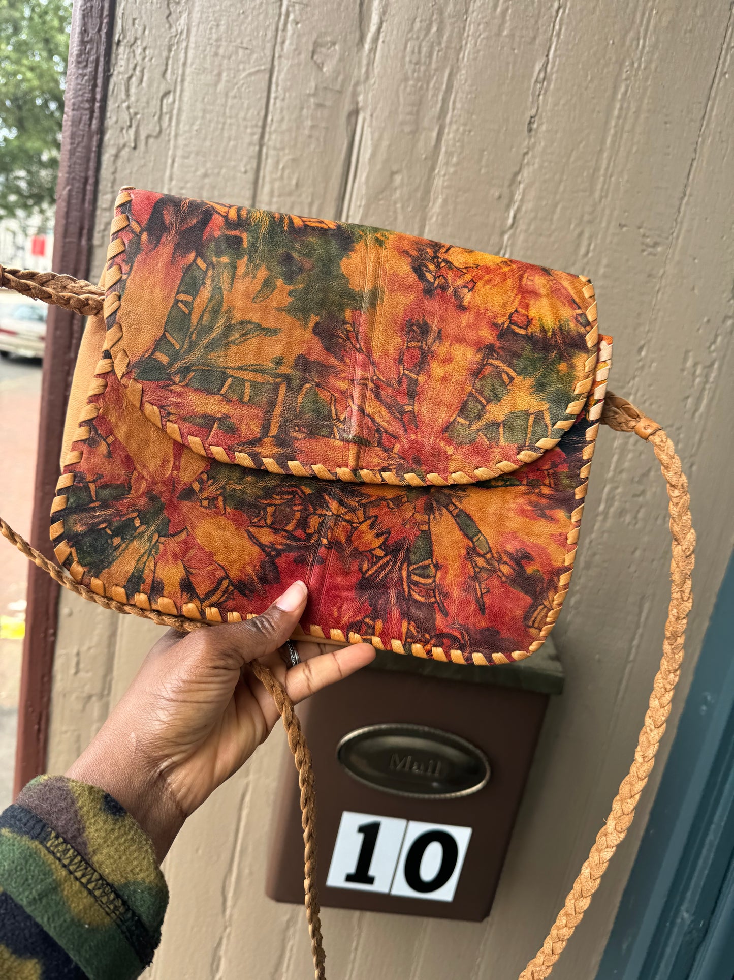 Ankara leather bag