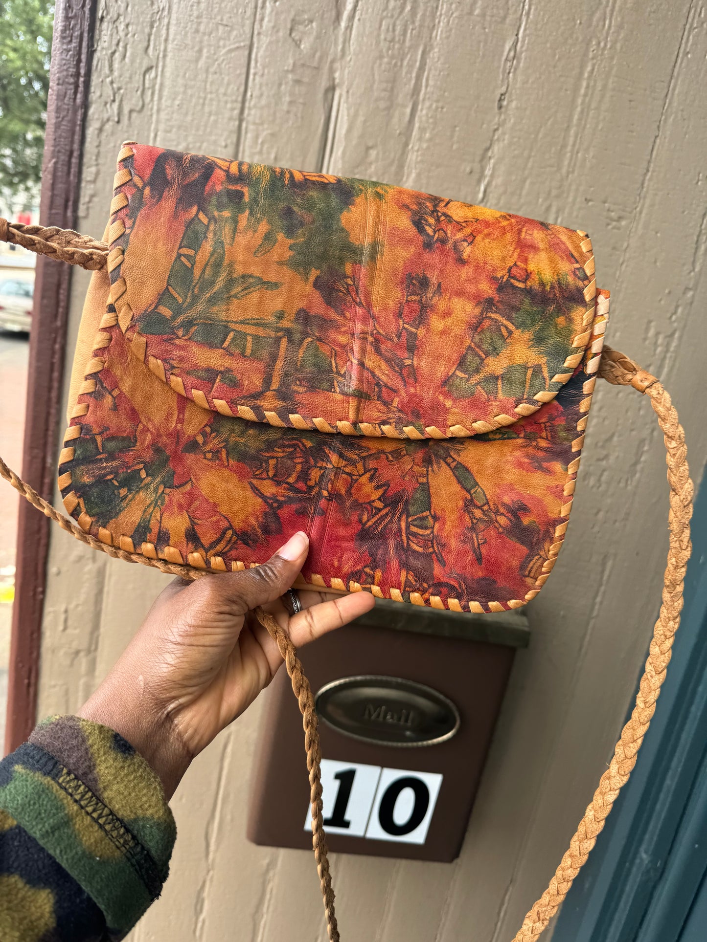 Ankara leather bag